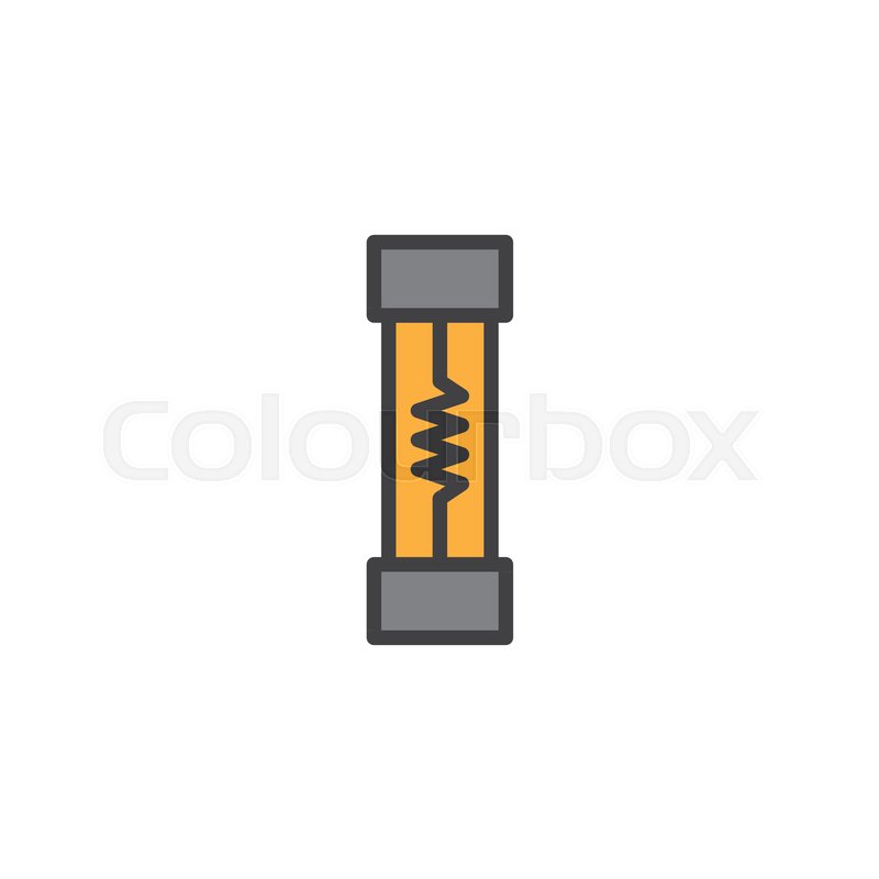 800x800 Electrical Fuse Filled Outline Icon, Stock Vector Colourbox