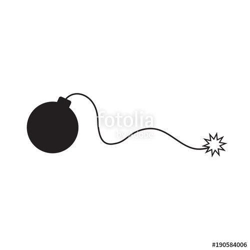 500x500 Bomb With Fuse Icon Vector Illustration Stock Image And Royalty