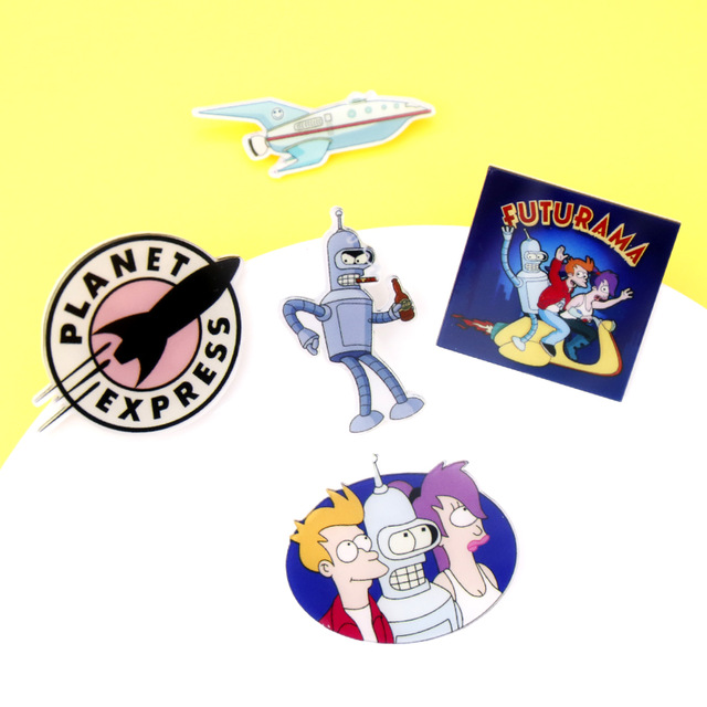640x640 Nengdou Futurama Bender Planet Express Funny Badges