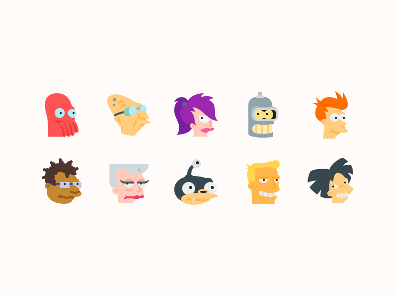 800x600 Color Icons Futurama Characters