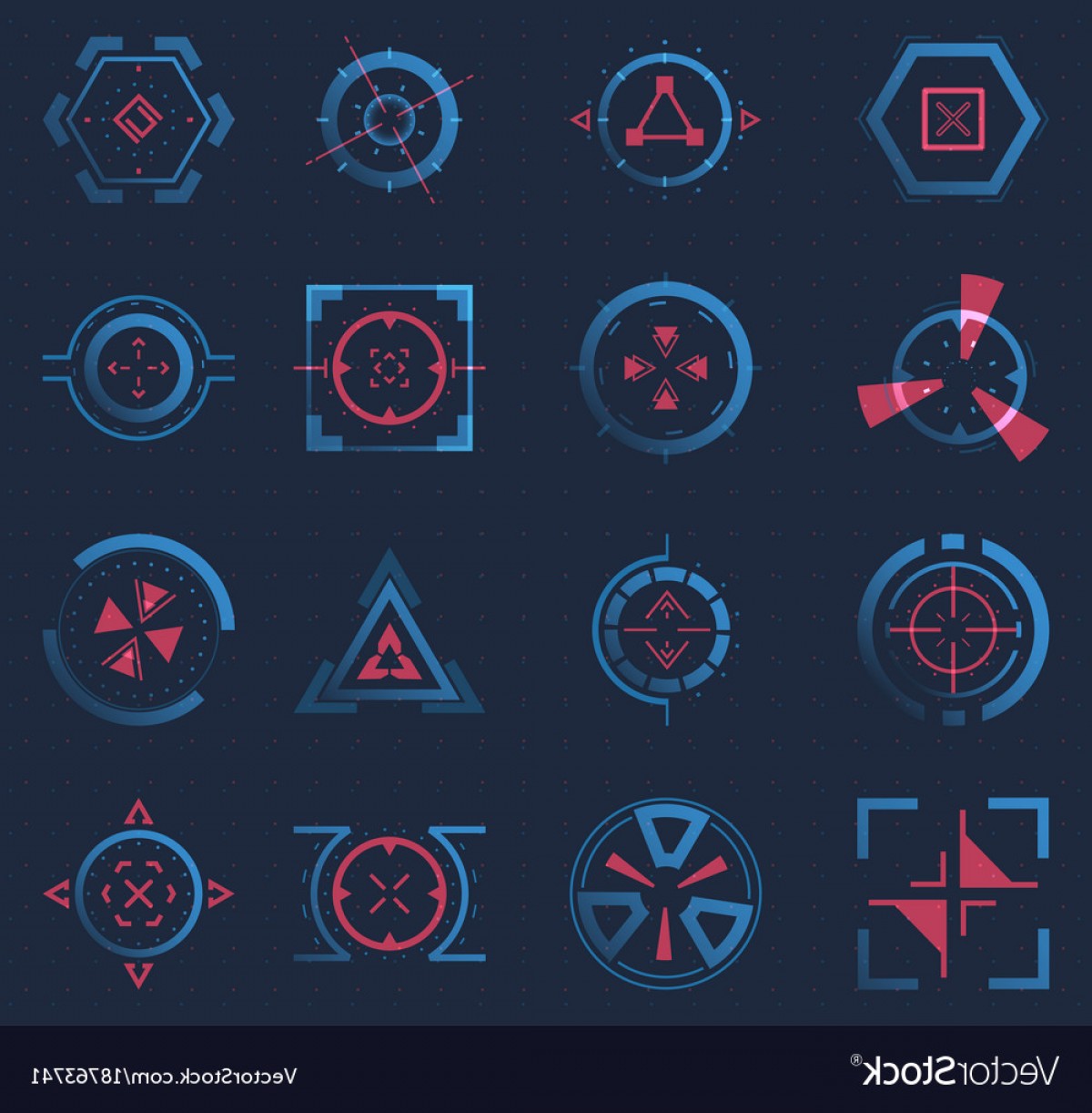 1200x1222 Futuristic Crosshairs Or Aims For Target Hud Icon Vector Handandbeak