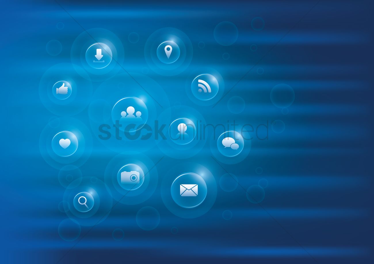 1300x919 Futuristic Social Media Icons Vector Image