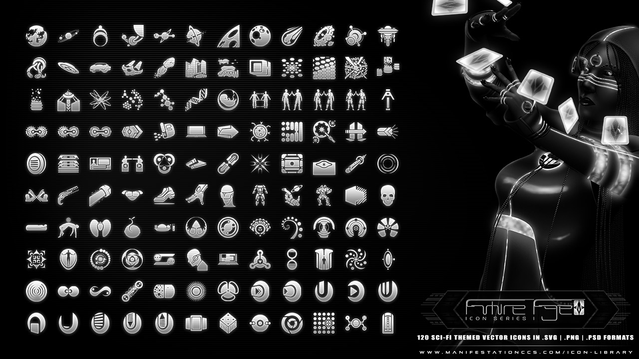 1280x720 Sci Fi Futuristic Game Icons Set
