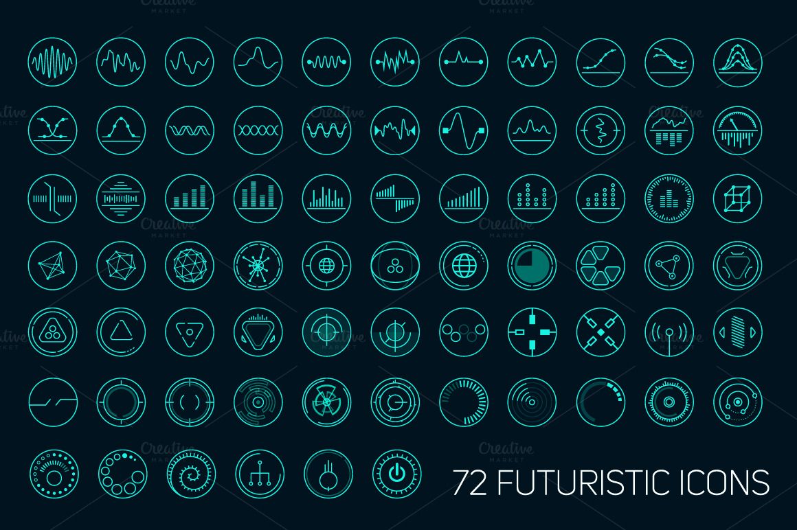1160x772 Set Of Vector Futuristic Icons
