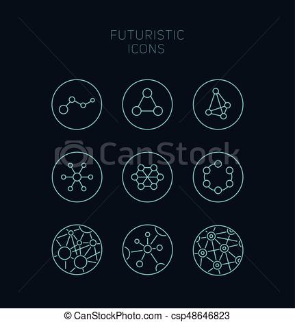 431x470 Collection Of Abstract Vector Futuristic Icons Use It As