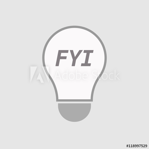 500x500 Isolated Line Art Light Bulb Icon With The Text Fyi