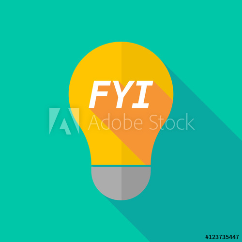 500x500 Long Shadow Light Bulb Icon With The Text Fyi