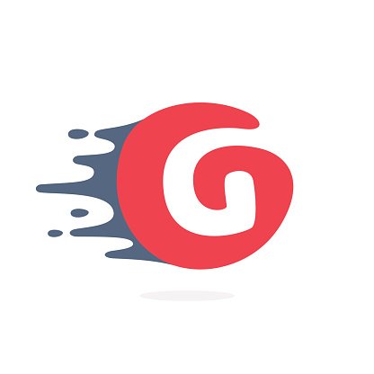 416x416 Letter G Icon With Fast Speed Water, Fire, Energy Premium Clipart