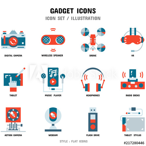 500x500 Gadget Icon Set, Icons For Web Design And Vector Illustration