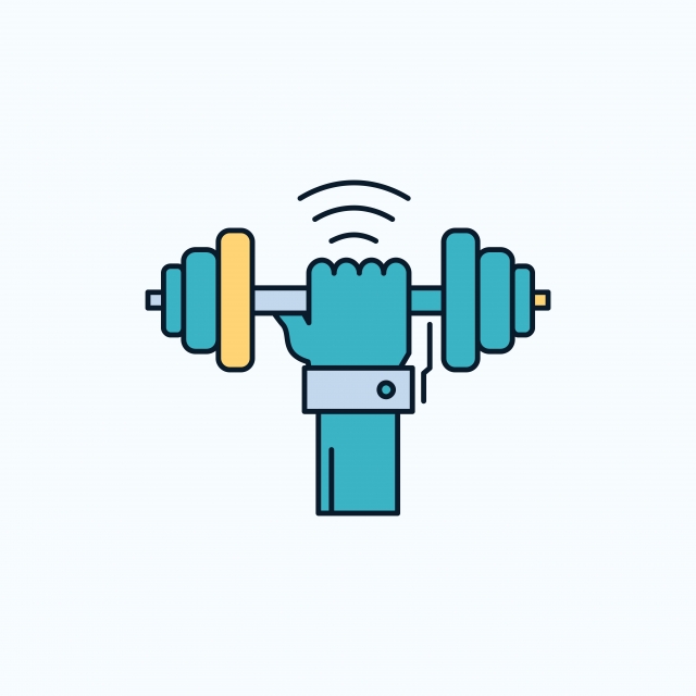 640x640 Dumbbell Gain Lifting Power Sport Flat Icon Green And Yello