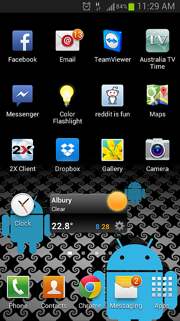 360x640 Galaxy Messaging Icon On Home Screen Shows Unread Messages
