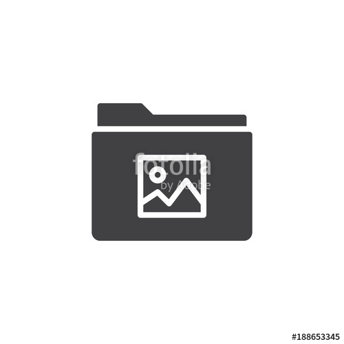 500x500 Image Gallery Folder Icon Vector, Filled Flat Sign, Solid