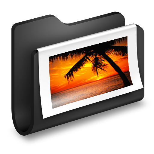 512x512 Photos Black Folder Icon Alumin Folders Iconset Wil Nichols