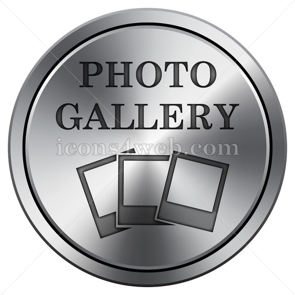 600x600 Photo Gallery Icon Round Icon Imitating Metal Photo Gallery Button