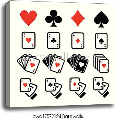 Playing Cards, Poker, Gambling Icon, Canvas Print Barewalls 382x390 Playing Cards, Poker, Gambling Icon, Canvas Print Barewalls