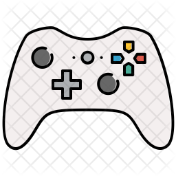 256x256 Game Controller Icon Of Colored Outline Style