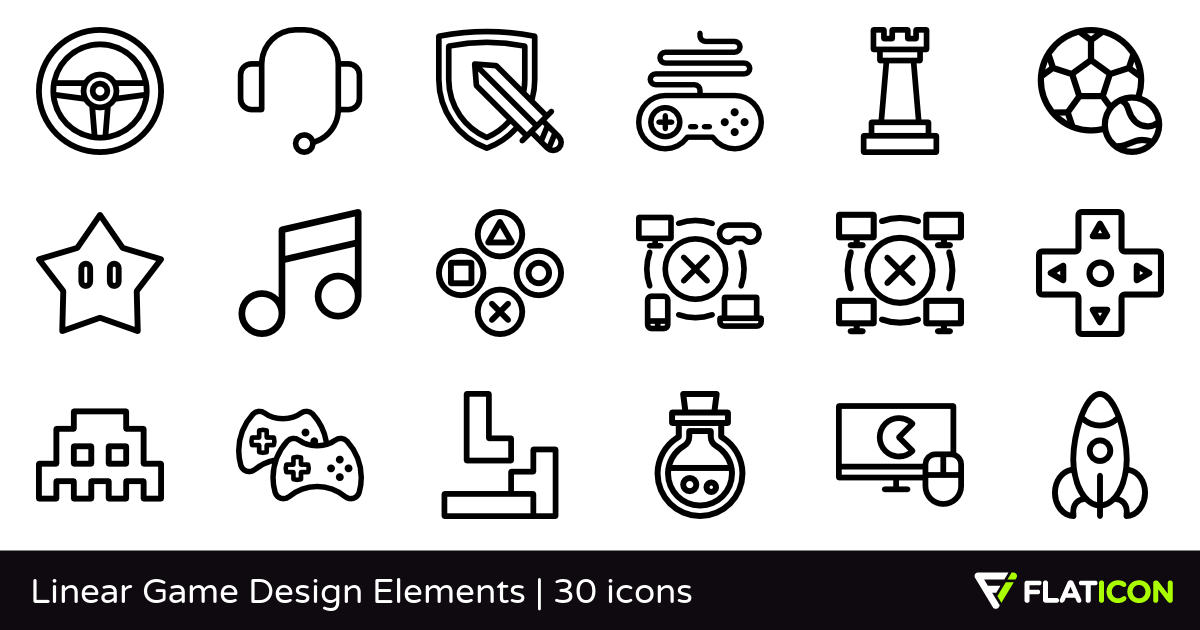 1200x630 Linear Game Design Elements Free Icons