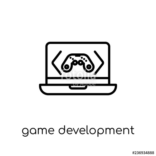 500x500 Game Development Icon Trendy Modern Flat Linear Vector Game