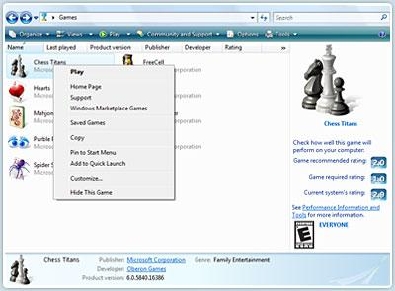 395x291 Games Explorer In Windows And Vista