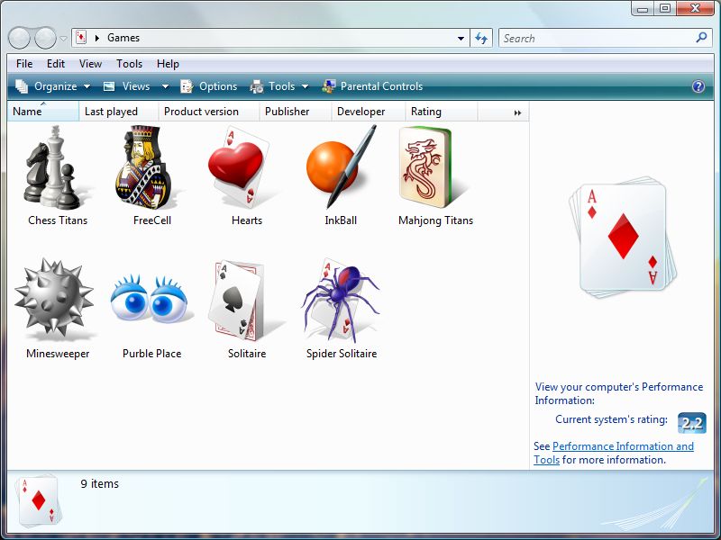 800x600 Vista Game Explorer