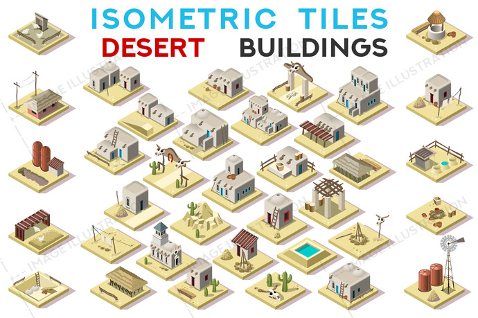 690x459 Isometric Tile Set Buildings Farming Game Icons