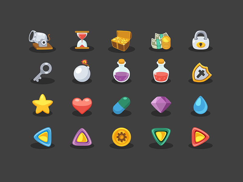 800x600 Basic Game Elements Icons