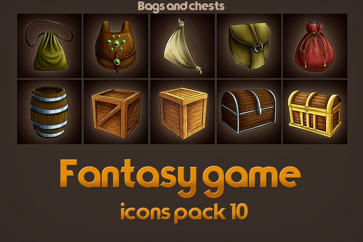 Game Icons Of Fantasy Bags Chests Pack 720x480 Game Icons Of Fantasy Bags Chests Pack