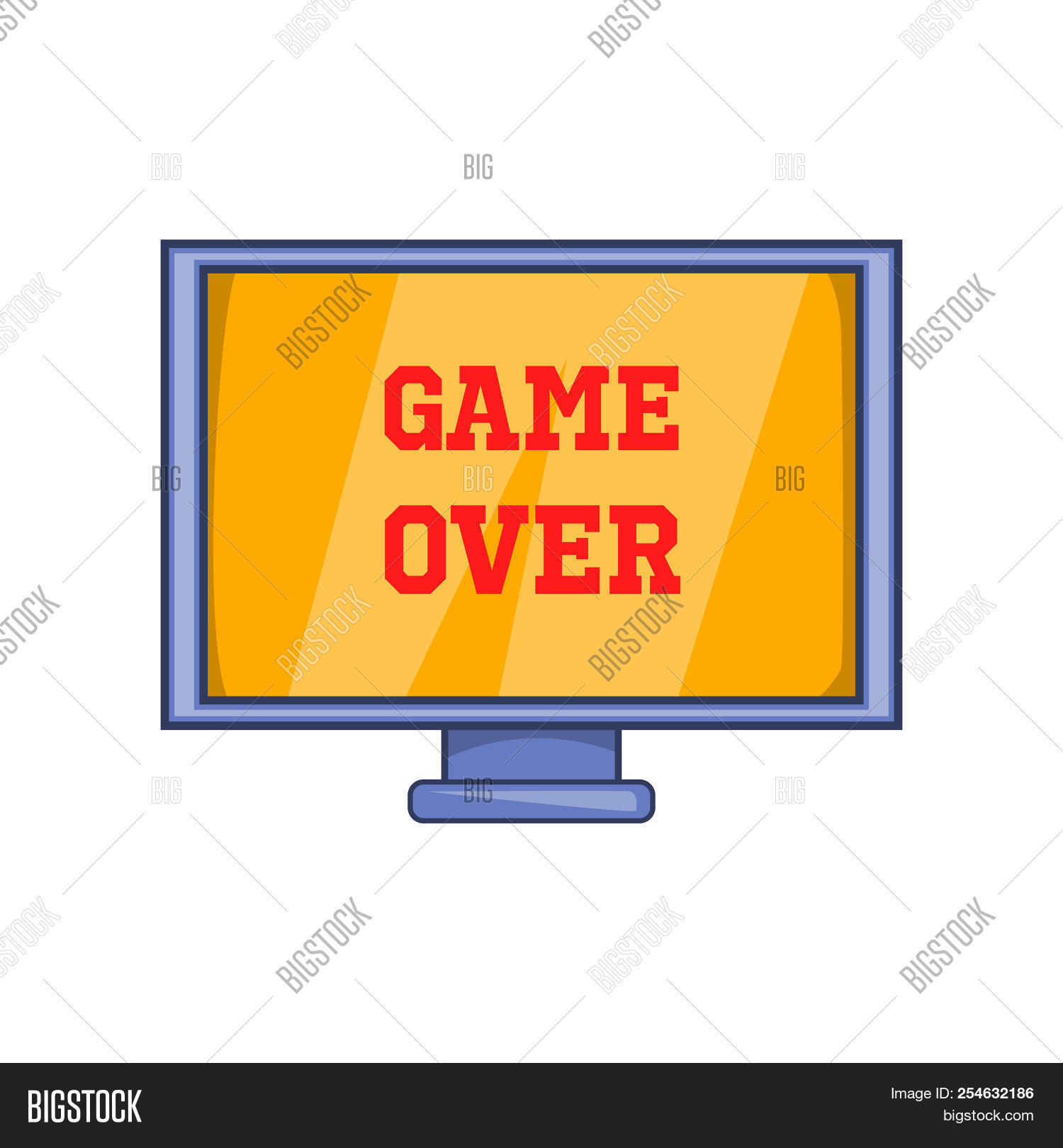 1500x1620 Game Over Screen Icon Cartoon Illustration Of Screen Image