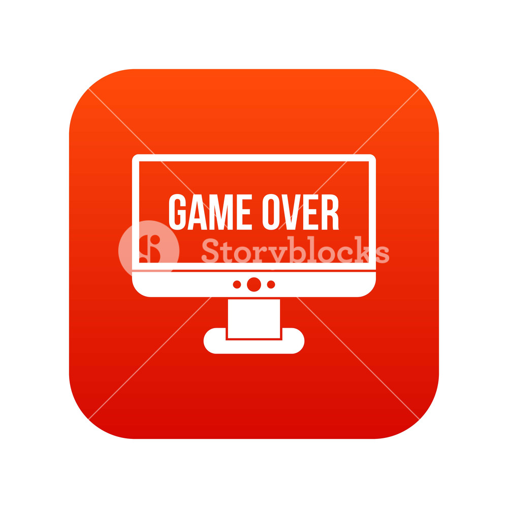 1000x1000 Game Over Icon Digital Red For Any Design Isolated On White Vector