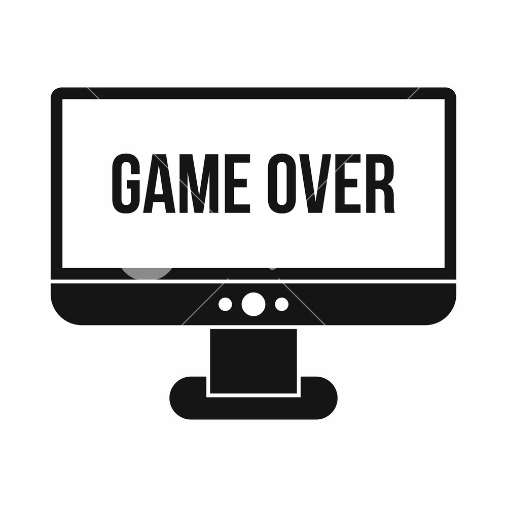 1000x1000 Game Over Icon In Simple Style On A White Background Royalty Free