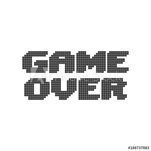 500x500 Game Over Icon Vector Of Pixel Art Message Game Over