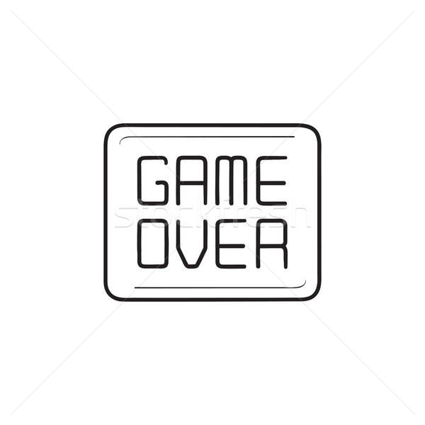 600x600 Game Over Message Hand Drawn Outline Doodle Icon Vector