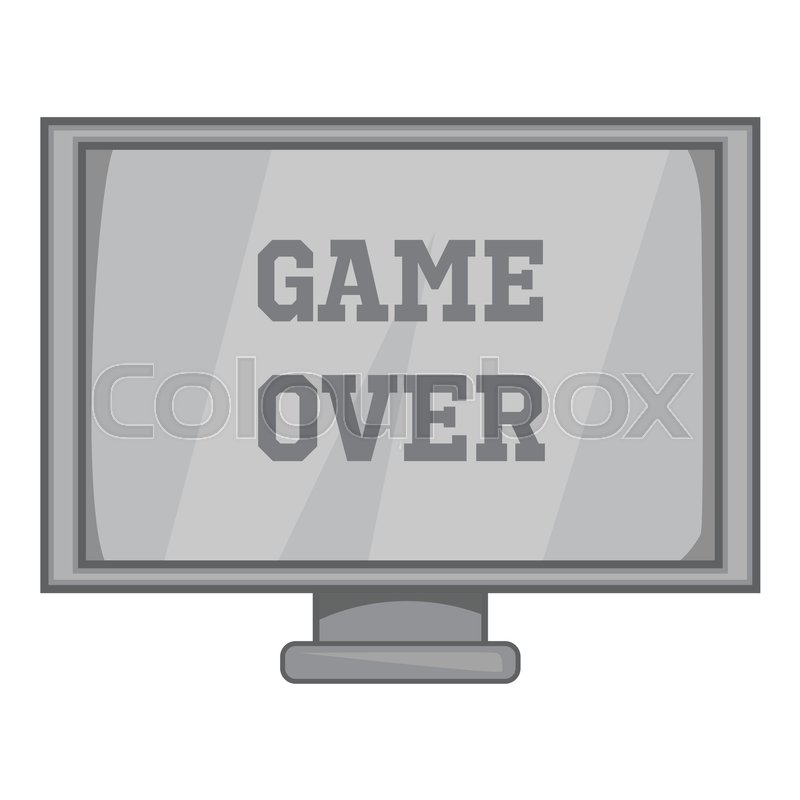 800x800 Monitor With Word Game Over Icon In Stock Vector Colourbox