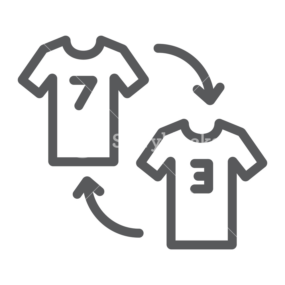 Player Substitution Line Icon, Game And Sport, Tshirt With Arrows 1000x1000 Player Substitution Line Icon, Game And Sport, Tshirt With Arrows