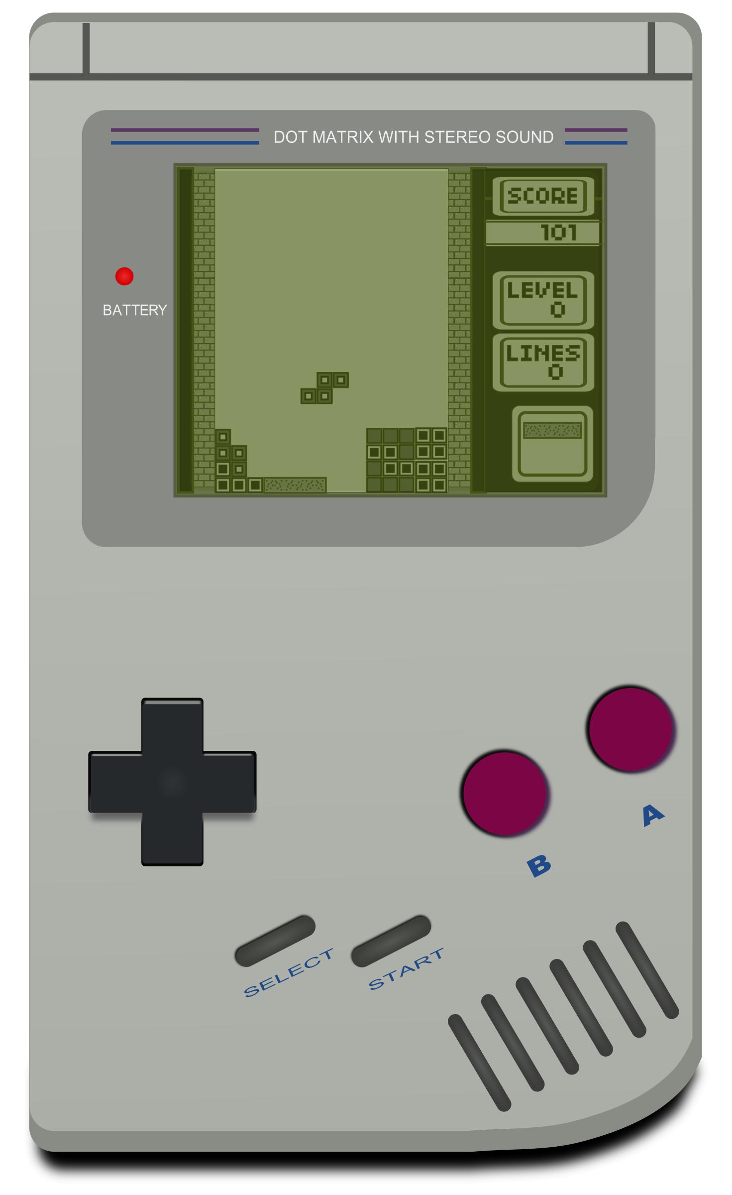 1471x2400 Gameboy With Tetris Icons Png