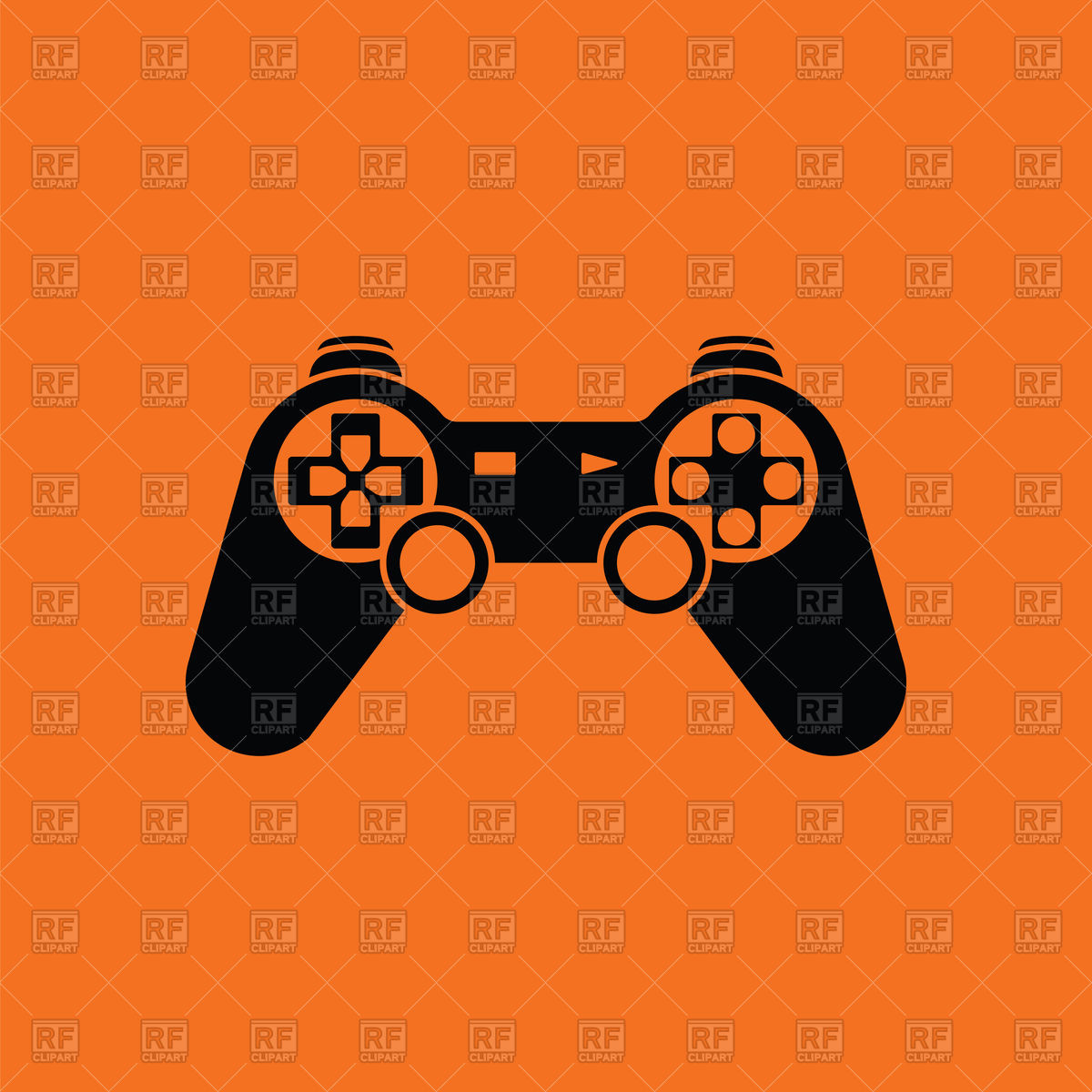 1200x1200 Gamepad Icon On Orange Background Vector Image Of Technology