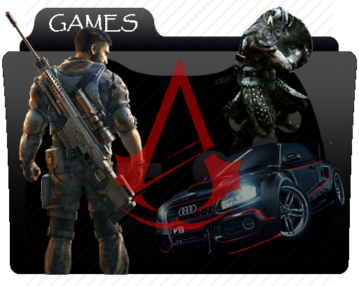 512x407 Games Folder Icon