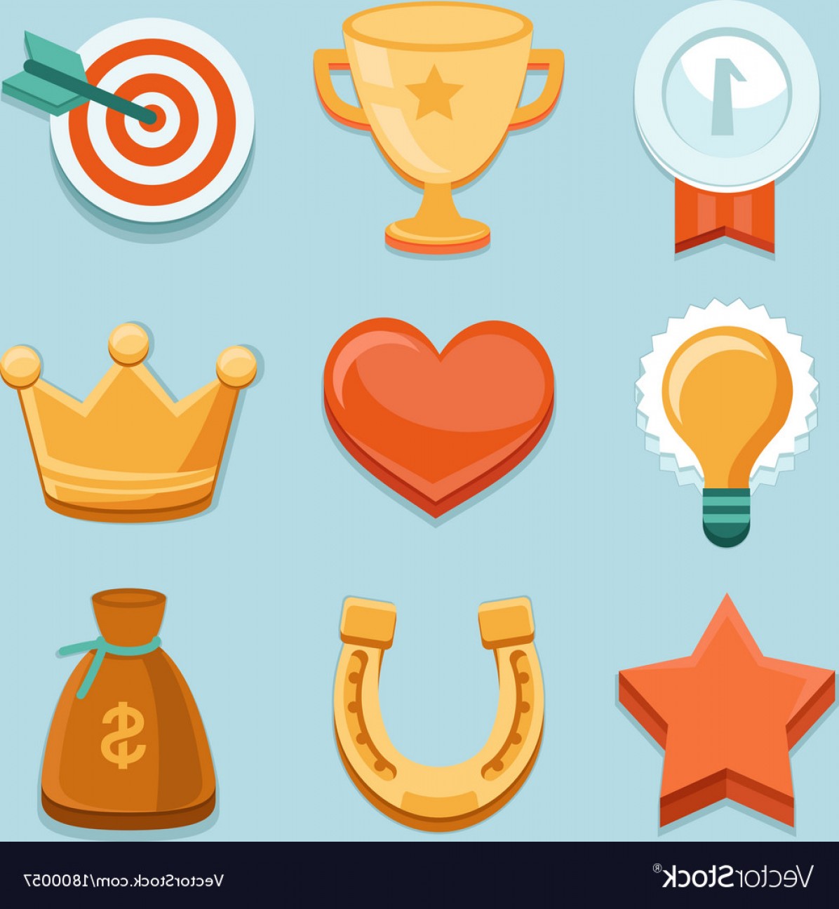 1196x1296 Flat Gamification Icons Achievement Badges Vector Wallkeeper
