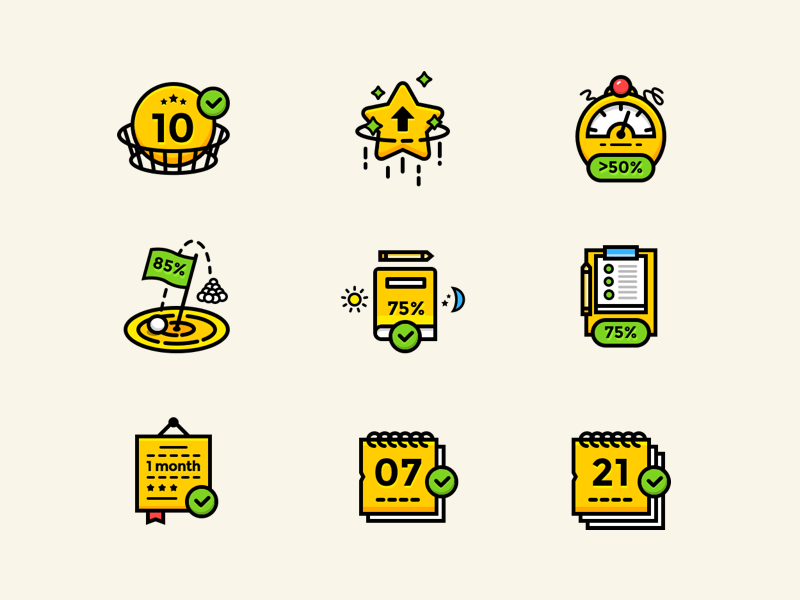 800x600 Gamification Icon Set