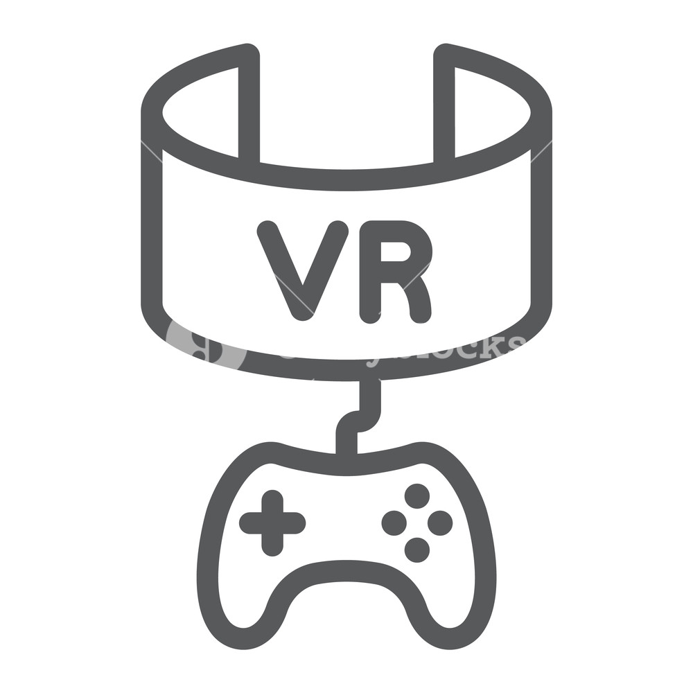 1000x1000 Vr Gaming Line Icon, Device And Entertainment, Virtual Reality