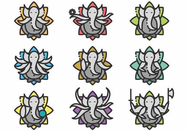 632x443 Du Vecteur Gratuit Minimalist Ganesh Icon Set