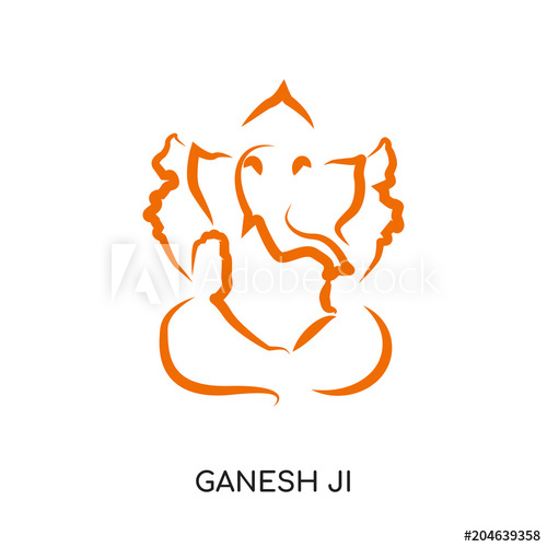 500x500 Ganesh Ji Logo Isolated On White Background Colorful Vector Icon
