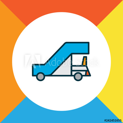 500x500 Gangway Icon Colored Line Symbol Premium Quality Isolated