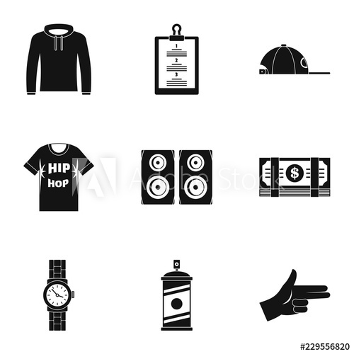 500x500 Gangsta Rap Icon Set Simple Set Of Gangsta Rap Vector Icons