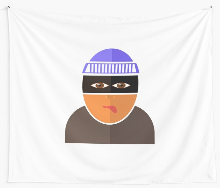 705x602 Gangster Icon Isolated On White Background Flat Design Wall