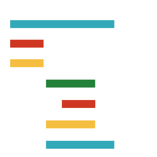 512x512 Gantt Chart, Black Background, Schedule, Diagram, Gantt Icon
