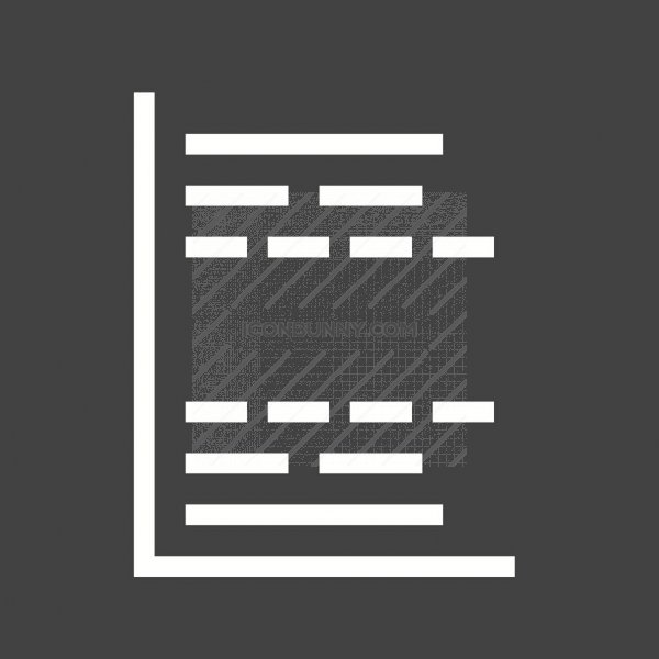 600x600 Gantt Chart Line Inverted Icon