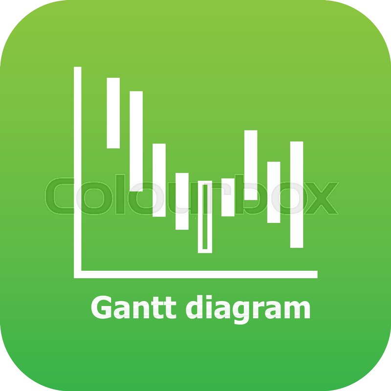 800x800 Gantt Diagram Icon Green Vector Stock Vector Colourbox