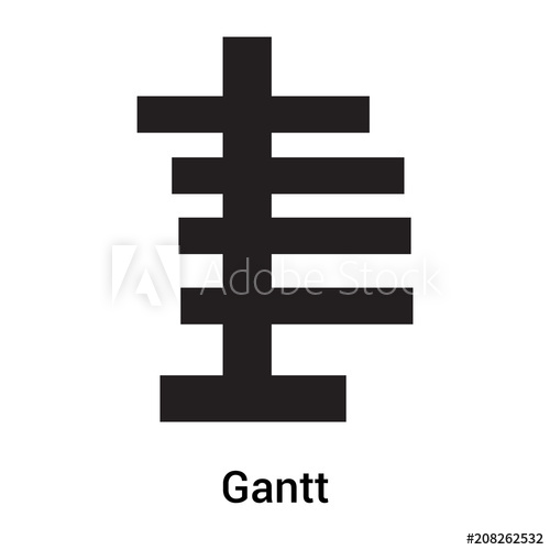 500x500 Gantt Icon Vector Sign And Symbol Isolated On White Background