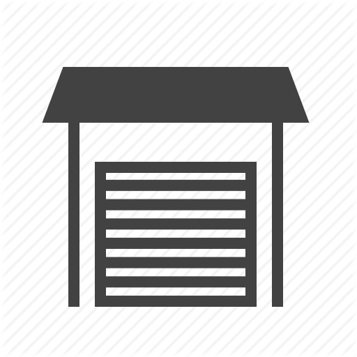 512x512 Building, Car, Door, Garage, House, Open, Parking Icon